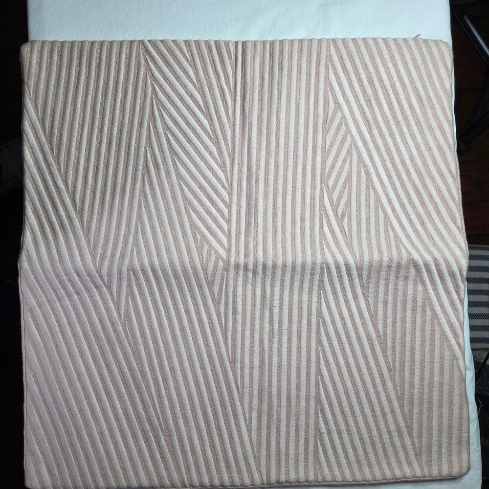 NWT Williams‎ Sonoma Textured Pillow Cover Neutral Pink Beige blush Striped